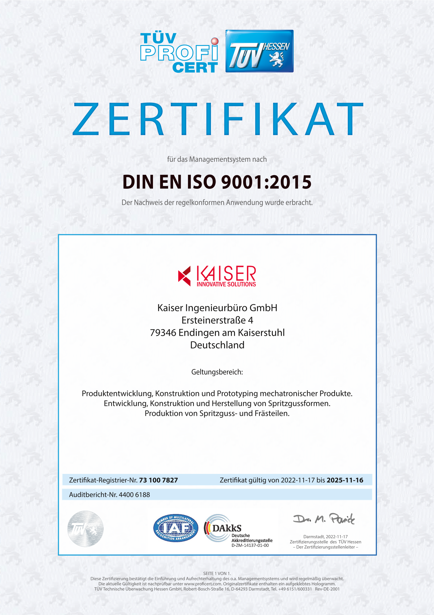 de zertifikat iso 9001 2015